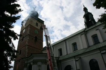 Akcja ratowniczo-gaśnicza wieży kościelnej