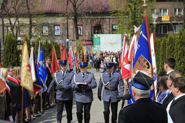 Poczet sztandarowy KPP w Miechowie