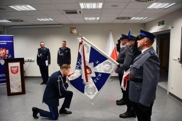 Młodszy inspektor Łukasz Radzięta pełniącym obowiązki Komendanta Powiatowego Policji w Miechowie