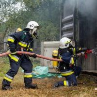 II Mistrzostwa w Ratownictwie Jednostek Ochotniczych Straży Pożarnych z terenu Powiatu Miechowskiego - działania w trakcie pożaru