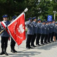 Święto Policji Miechów 2019 - odśpiewanie hymnu