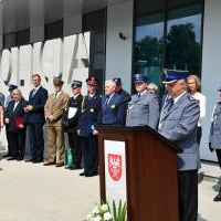 Święto Policji Miechów 2019 - powitanie przez komendanta KPP mł. insp. Andrzeja Kota