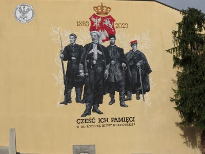 Powstał mural ku czci powstańców na miechowskim cmentarzu