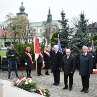 11 listopada 2023 w Miechowie - włodarze Powiatu Miechowskiego