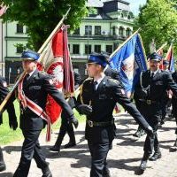 Miechowskie Święto Uchwalenia Konstytucji 3 Maja - poczty mundurowe strażaków