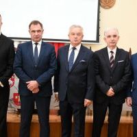 Zarząd Powiatu Miechowskiego 2024-2029 (od lewej): Patryk Natkaniec, Jerzy Pułka (wicestarosta), Krzysztof Świerczek (starosta), Piotr Grządziel, Jan Żebrak