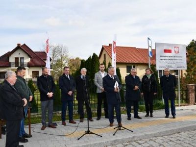 Uroczyste otwarcie przebudowanej drogi powiatowej 1198K - przemawia Starosta